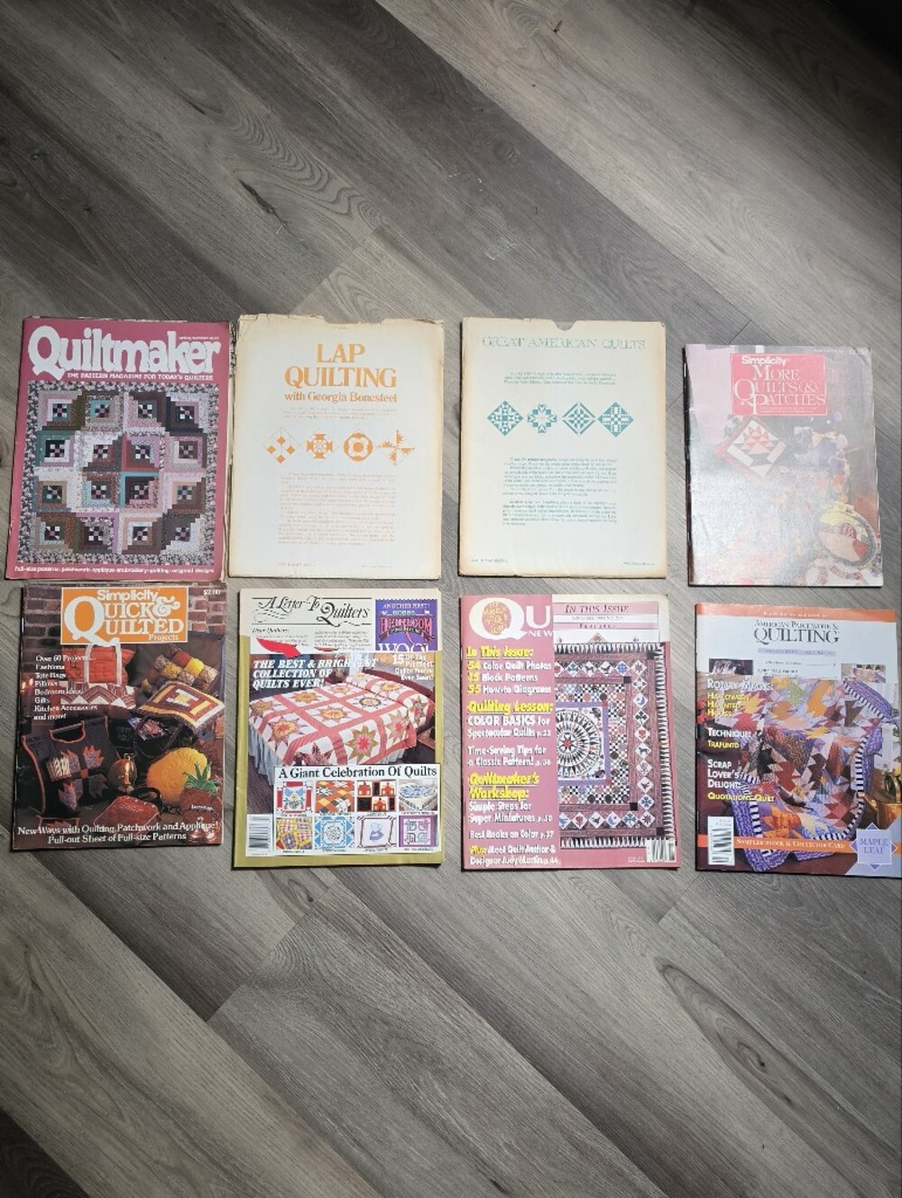 Vintage Quilting Magazine Lot (8) Georgia Bonesteel Quiltmaker Patterns 80s